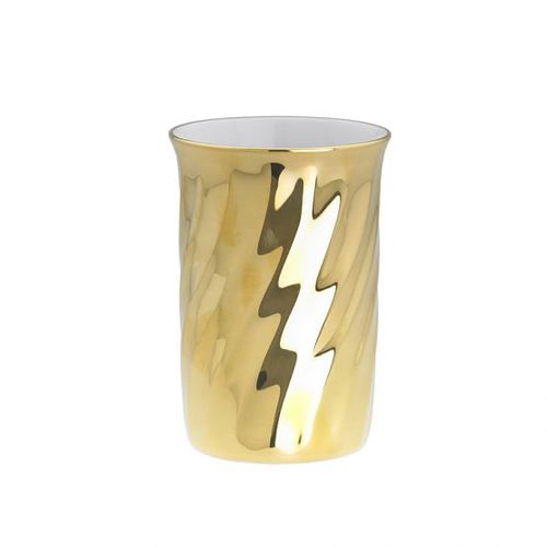 Portaspazzolino contract - PORCELAIN GOLD PLATED, WAVY - Klomfar GmbH