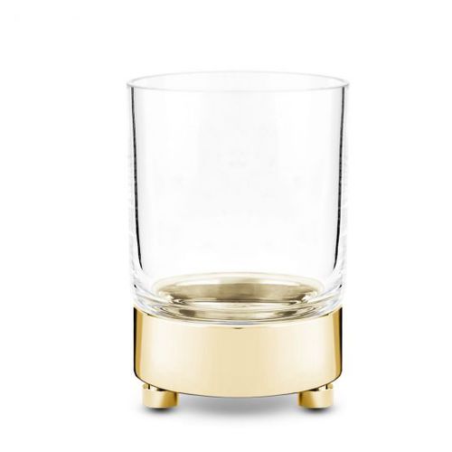 Portaspazzolino contract - CRYSTAL GLASS, BRASS GOLD PLATED - Klomfar GmbH