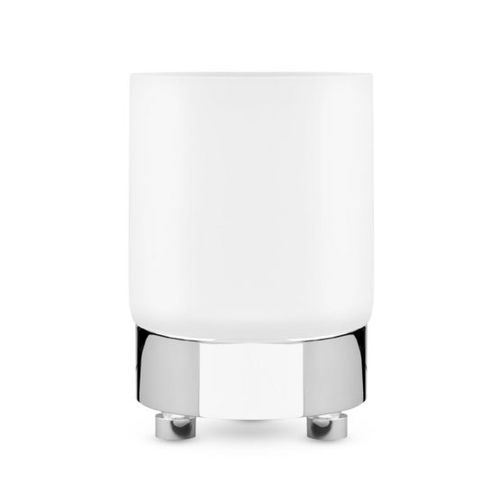Portaspazzolino contract - FROSTED CRYSTAL GLASS, BRASS CHROME PLATED - Klomfar GmbH
