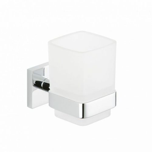 Portaspazzolino contract - FROSTED GLASS: BRASS CHROME PLATED - Klomfar GmbH
