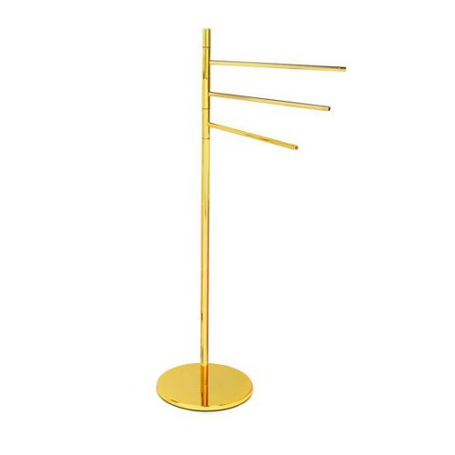 Portasalviette a 3 barre - Klomfar GmbH - da terra / in ottone placcato oro