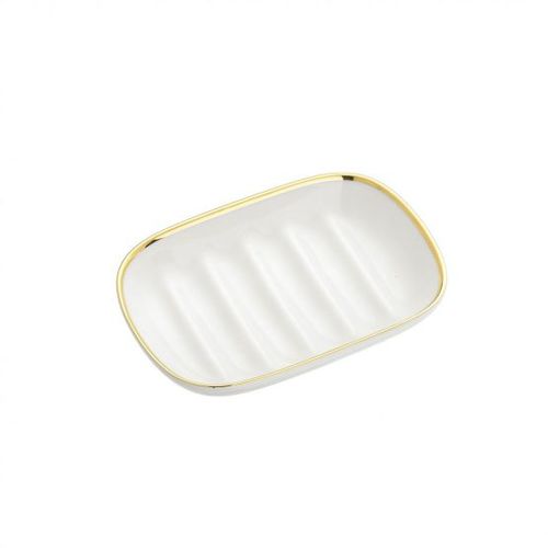 Portasapone in metallo - GOLD TRIM - Klomfar GmbH - in porcellana
