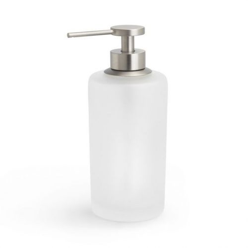 Distributore di sapone per uso residenziale - SATIN: NICKEL - Klomfar GmbH - da appoggio / in ottone / in vetro