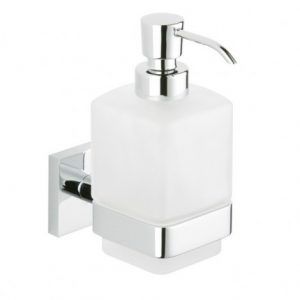 Distributore di sapone per uso residenziale - Klomfar GmbH - da parete / in ottone cromato / in vetro