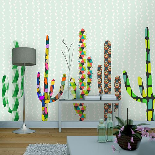 Carta da parati contemporanea - CACTUS PARADISE - Neodko - in vinile / con motivi naturali / con motivi geometrici