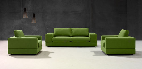 Divano contemporaneo - TOLO - Indesign Living - in pelle / verde / 2 posti