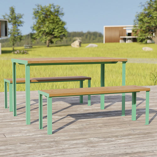 Panca da giardino contemporanea - cité Bois - Objets Publics - in legno massiccio / in douglas / in acciaio termolaccato
