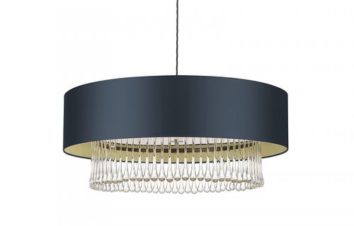 Lampada a sospensione - ROEHAMPTON 24″ - Heathfield - in cristallo / in raso / classica