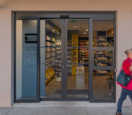 Porta d'ingresso - PROTECT+ - SOFTICA - in alluminio / scorrevole / contemporanea