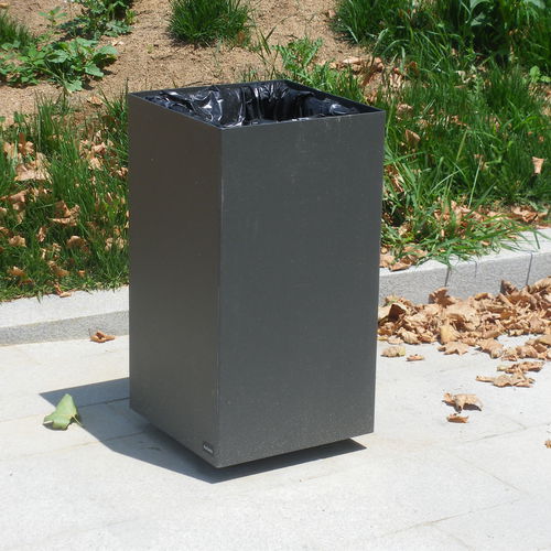 Portarifiuti pubblico - Alras M - Durbanis - in acciaio COR-TEN® / in acciaio verniciato / senza coperchio