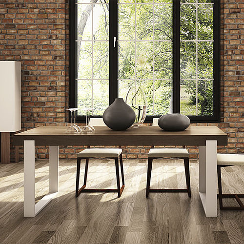 Tavolo da pranzo contemporaneo - FRAME - MILONI Deutschland - in legno / in alluminio / rettangolare