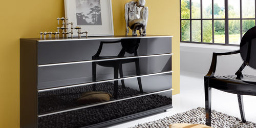 Cassettone contemporaneo - LOFT   - Wiemann - in vetro / non specificato / nero