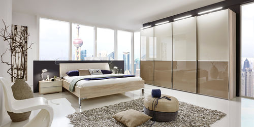 Letto matrimoniale - SHANGHAI   - Wiemann - contemporaneo / con testiera in pelle / in legno