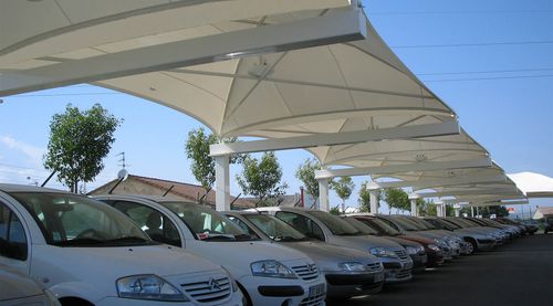 Tensostruttura su ossatura metallica - Texabri - per tettoia di posto auto / con membrana in PVC / per parcheggio