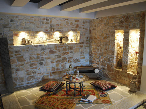 Rivestimento di facciata in fogli - PEPEM - Akrolithos S.A. - in pietra naturale / testurizzato