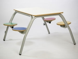 Set tavolo e sedia contemporaneo - 299 - Tagar - in acciaio / in laminato ad alta pressione / senza braccioli