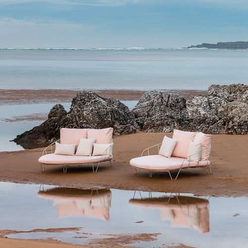Dormeuse contemporanea - OLIVO  - iSi Contract - in tessuto / in filo metallico / da giardino