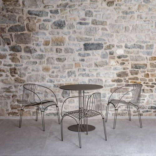 Poltrona contemporanea - COLONIAL  - iSi Contract - in filo metallico / nera / grigia