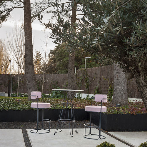 Sedia alta contemporanea - PARADISO - iSi Contract - da giardino / da interno / in tessuto