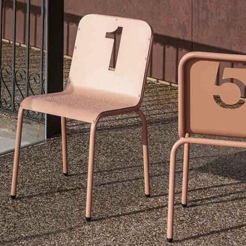 Sedia contemporanea - NUMBERS - iSi Contract - da giardino / da interno / in filo metallico