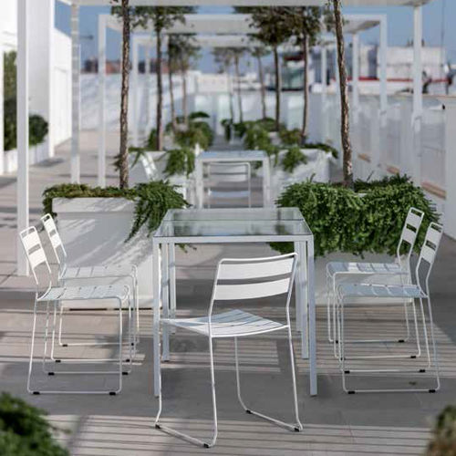 Sedia contemporanea - PORTOFINO - iSi Contract - da giardino / da interno / in acciaio galvanizzato