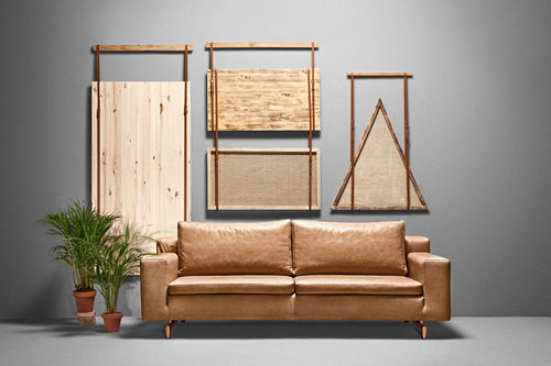 Divano contemporaneo - NORMAN - Missana - in pelle / marrone / 2 posti