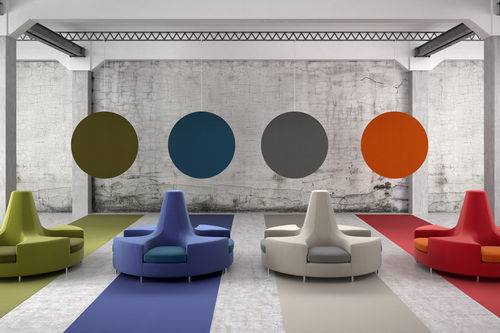 Divanetto imbottito contemporaneo - HALL CHIC - Missana - in tessuto / per edifici pubblici / rotondo