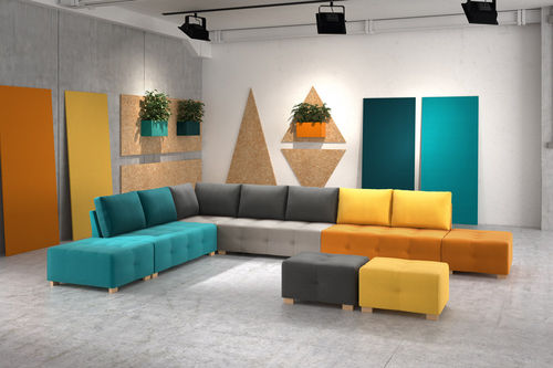 Divano modulare - POINT - Missana - contemporaneo / in tessuto / multicolore