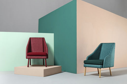 Poltrona contemporanea - MAMUT - Missana - in tessuto / in legno