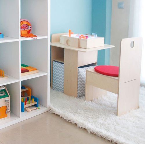 Scrivania contemporanea - EVOLUTIONARY - nuun kids - in legno compensato / in faggio / con base in pannelli