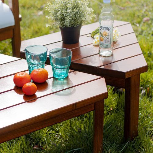 Tavolino basso classico - T502 - AZUR CONFORT - in legno massiccio / con supporto in legno massiccio / triangolare