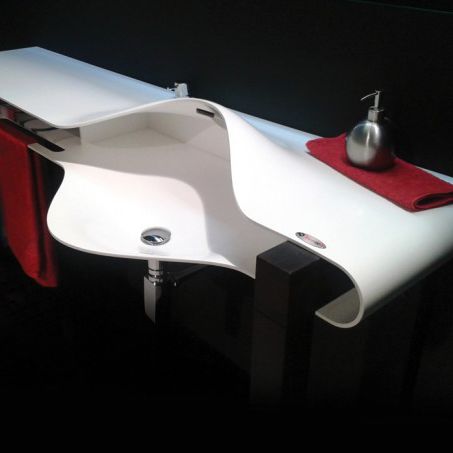 Lavabo autoportante - KERROCK - in composito / organico / contemporaneo