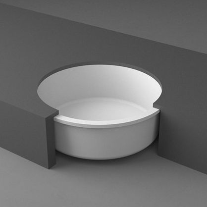Lavabo sottopiano - 125 ORIANA - UN - KERROCK - in composito / rotondo / contemporaneo
