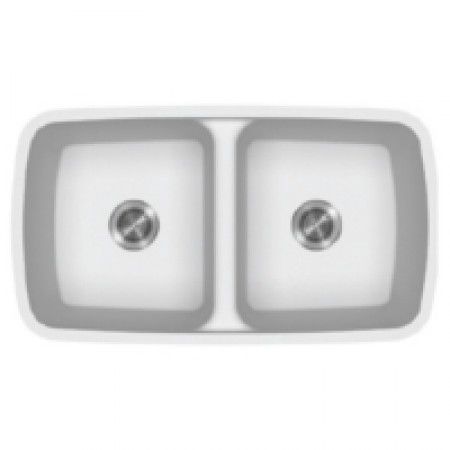 Lavello a 2 vasche - 136 BINA - KERROCK - senza gocciolatoio / in composito / sottotop