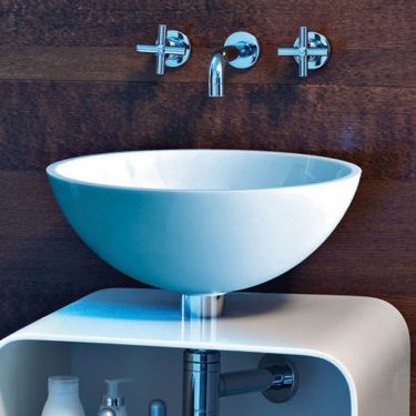 Lavabo da appoggio - KERROCK - in composito / rotondo / contemporaneo