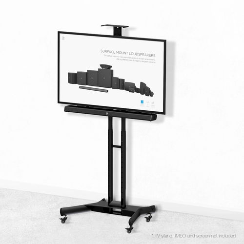 Supporto per TV da terra contemporaneo - MBK440 - Audac - con sollevatore / in acciaio con rivestimento a polvere / per uso residenziale