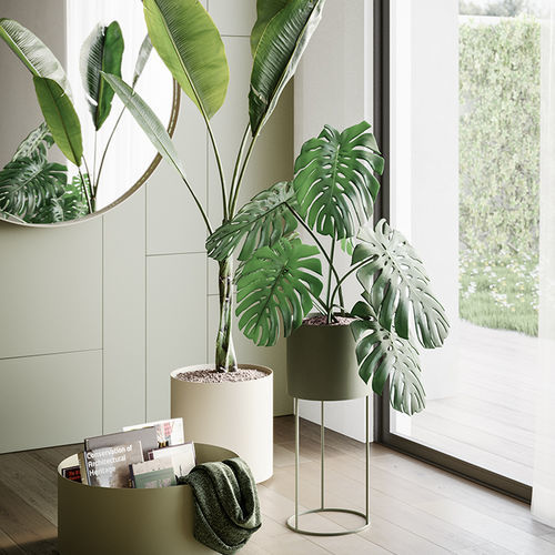 Fioriera in metallo verniciato - GLANCE - Ronda Design - quadrata / con rotelle / contemporanea