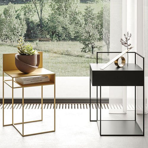 Tavolo d'appoggio contemporaneo - ATIK - Ronda Design - in metallo verniciato / con supporto in metallo / rettangolare