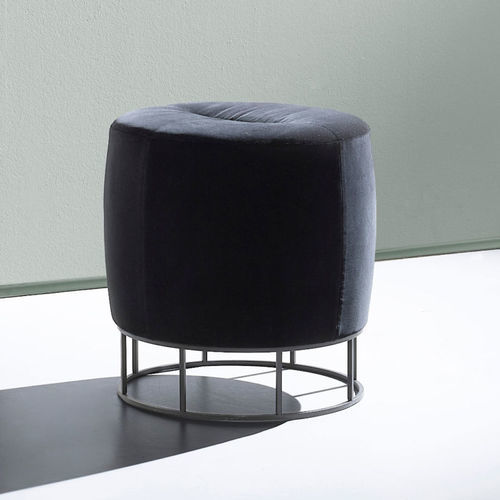 Pouf contemporaneo - OTIUM - Ronda Design - in velluto / in pelle / in metallo