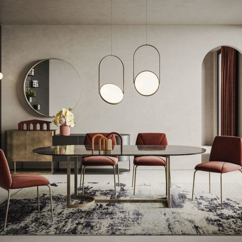 Tavolo da pranzo contemporaneo - SLICE - Ronda Design - in legno / in vetro / in ceramica