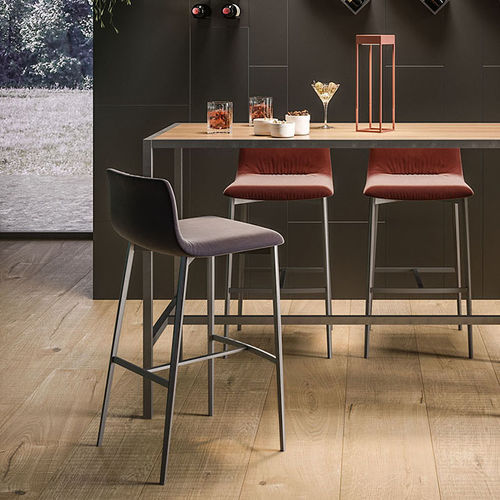 Sedia alta contemporanea - NIRVANA - Ronda Design - da interno / in velluto / in pelle