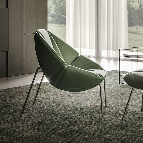 Poltrona design originale - MANTRA  - Ronda Design - in tessuto / in pelle / con poggiapiedi