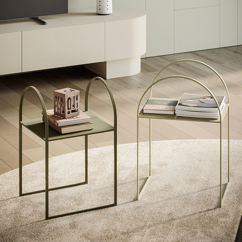 Tavolo d'appoggio design minimalista - DUNA - Ronda Design - in metallo / con supporto in metallo / rettangolare