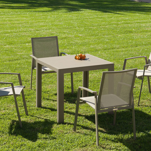 Tavolo da pranzo contemporaneo - FARO - ARKIMUEBLE - in alluminio / con supporto in alluminio / quadrato