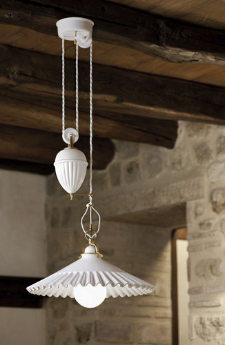 Lampada a sospensione - DUSE - Aldo Bernardi - in ceramica / classica / con cavo