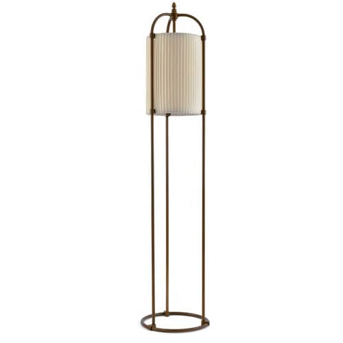 Lampada da terra - HUA HIKÀ - Aldo Bernardi - in ottone / in tessuto / classica