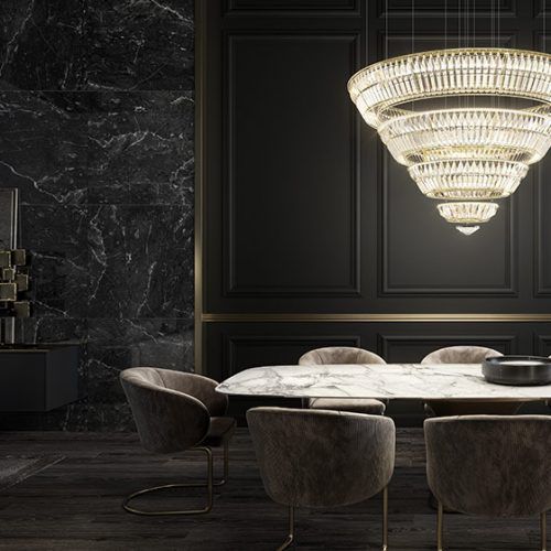 Lampadario contemporaneo - MILLENNIUM - Marchetti Illuminazione - in cristallo / contract / geometrico