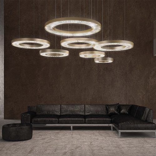Lampada a sospensione - CANOPUS - Marchetti Illuminazione - in acciaio / in rame / in cristallo