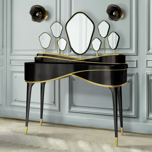 Mobile da toeletta classico - PETIT AMELIE - Malabar - in legno con vernice di protezione brillante / in legno dorato a foglia oro / in ottone lucidato