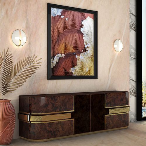 Credenza contemporanea - CHRYSLER - Malabar - in legno laccato / in noce / in ottone lucidato